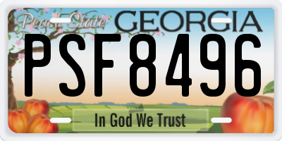 GA license plate PSF8496