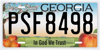 GA license plate PSF8498