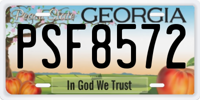 GA license plate PSF8572