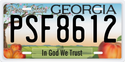 GA license plate PSF8612