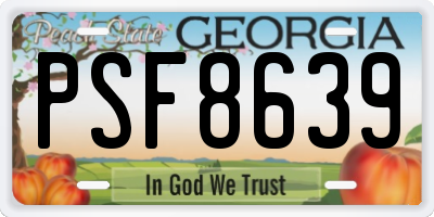 GA license plate PSF8639