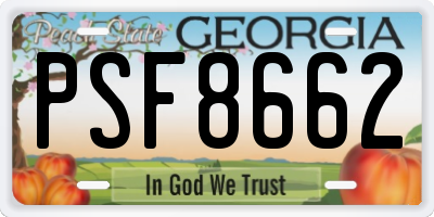 GA license plate PSF8662