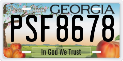 GA license plate PSF8678