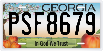 GA license plate PSF8679