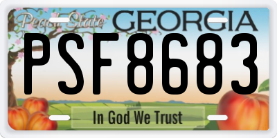 GA license plate PSF8683