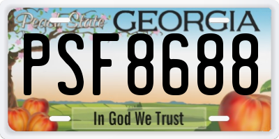 GA license plate PSF8688