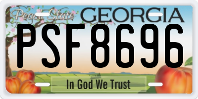 GA license plate PSF8696