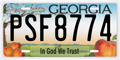 GA license plate PSF8774