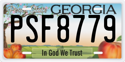 GA license plate PSF8779