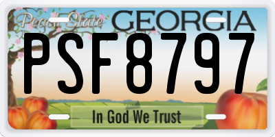 GA license plate PSF8797