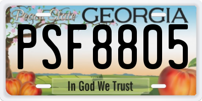 GA license plate PSF8805