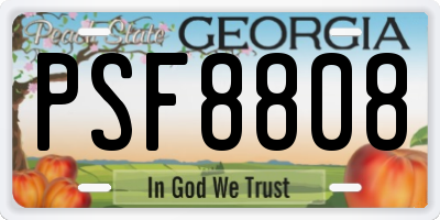 GA license plate PSF8808