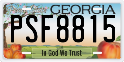 GA license plate PSF8815