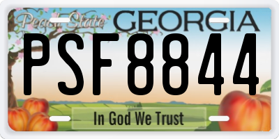 GA license plate PSF8844