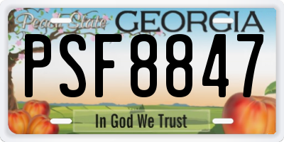 GA license plate PSF8847