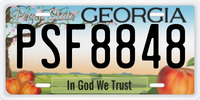 GA license plate PSF8848