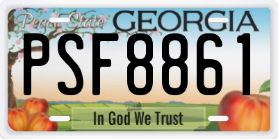 GA license plate PSF8861