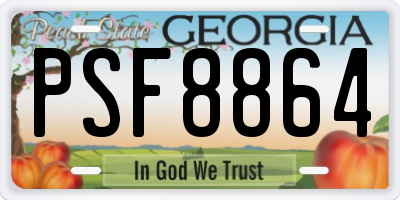 GA license plate PSF8864