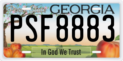 GA license plate PSF8883