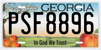 GA license plate PSF8896