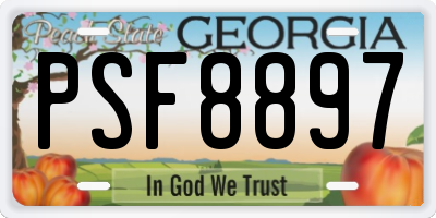GA license plate PSF8897
