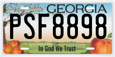 GA license plate PSF8898