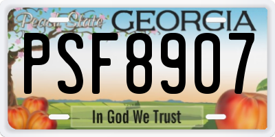 GA license plate PSF8907