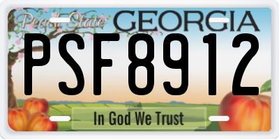 GA license plate PSF8912