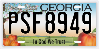 GA license plate PSF8949