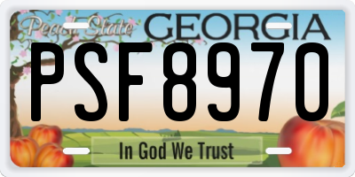 GA license plate PSF8970