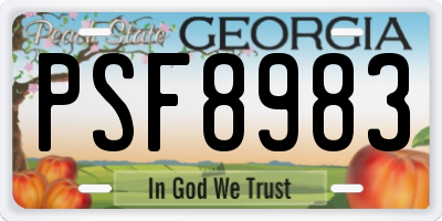 GA license plate PSF8983