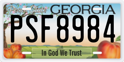 GA license plate PSF8984