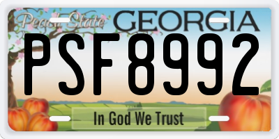 GA license plate PSF8992
