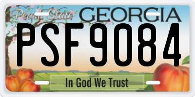 GA license plate PSF9084