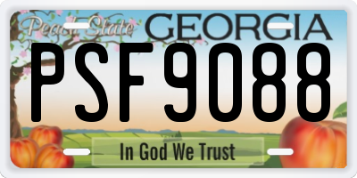 GA license plate PSF9088