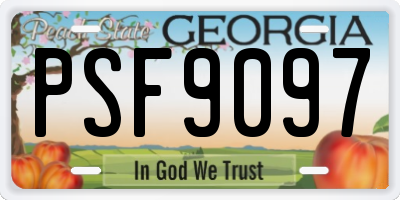 GA license plate PSF9097