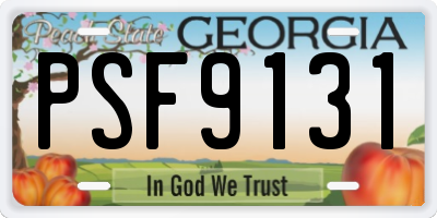 GA license plate PSF9131