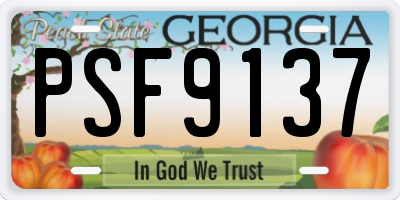 GA license plate PSF9137