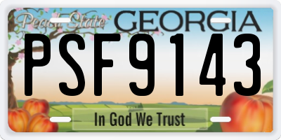 GA license plate PSF9143