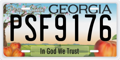 GA license plate PSF9176
