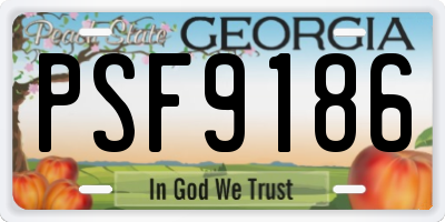 GA license plate PSF9186