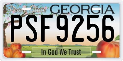 GA license plate PSF9256