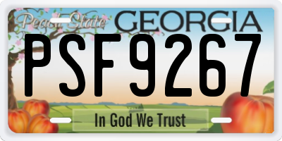 GA license plate PSF9267
