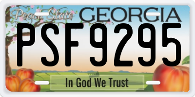 GA license plate PSF9295