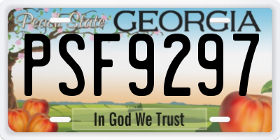 GA license plate PSF9297
