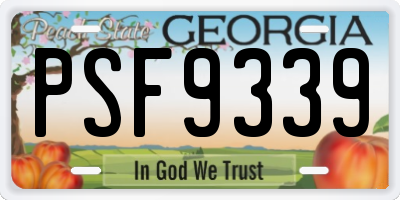 GA license plate PSF9339