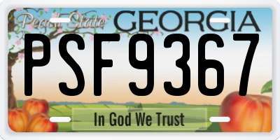 GA license plate PSF9367