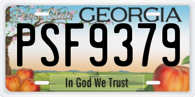 GA license plate PSF9379