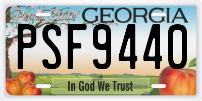 GA license plate PSF9440