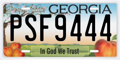 GA license plate PSF9444